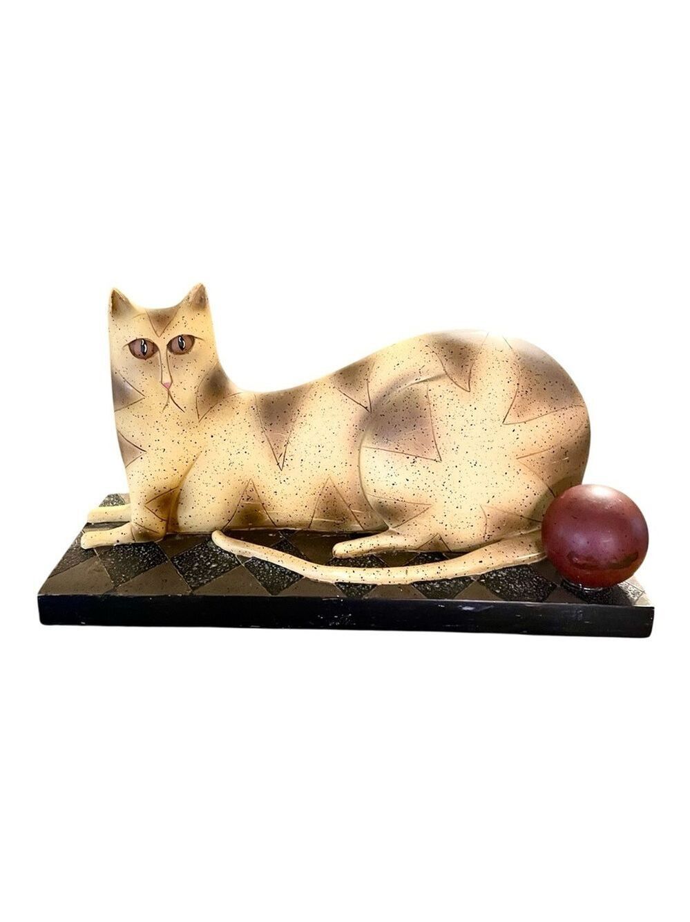 "David's Cat Statue" by David Harden, Rare Collectible Folk Art Resin Sculpture.